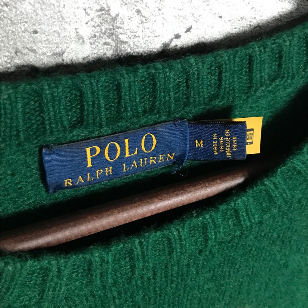 Polo by Ralph Lauren Green Military Bear Crewneck Sweater - Picture 3 of 3